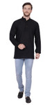 Men's  Indian Traditional Khadi cotton Kurta Tunic: Black | Full view | In-Sattva Men's  Indian Traditional Khadi cotton Kurta Tunic: Black | Full view | In-Sattva