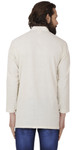 Men's  Indian Traditional Khadi cotton Kurta Tunic: Off-White | Back view | In-Sattva Men's  Indian Traditional Khadi cotton Kurta Tunic: Off-White | Back view | In-Sattva
