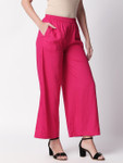 Ethnicity Handcrafted Fuchsia Palazzo Pants with Pockets