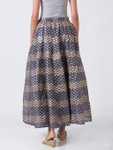 Ethnicity Artisan Blue Gray Zig Zag Printed Lehenga Skirt Ethnicity Artisan Blue Gray Zig Zag Printed Lehenga Skirt