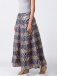 Ethnicity Artisan Blue Gray Zig Zag Printed Lehenga Skirt Ethnicity Artisan Blue Gray Zig Zag Printed Lehenga Skirt