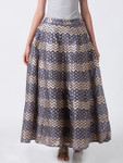 Ethnicity Artisan Blue Gray Zig Zag Printed Lehenga Skirt Ethnicity Artisan Blue Gray Zig Zag Printed Lehenga Skirt