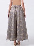 Ethnicity Handcrafted Gold Floral Gray Lehenga Skirt