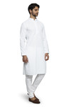Ethnix Men's Mandarin Collar All-Over Chikaankari Embroidered  Kurta Pajama 2-piece set Ethnix Men's Mandarin Collar All-Over Chikaankari Embroidered  Kurta Pajama 2-piece set