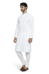 Ethnix Men's Mandarin Collar All-Over Chikaankari Embroidered  Kurta Pajama 2-piece set Ethnix Men's Mandarin Collar All-Over Chikaankari Embroidered  Kurta Pajama 2-piece set