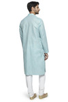 Men's blue kurta pajama set back view