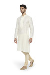 Men's white kurta pajama set side view