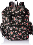 Women's Floral Boho Canvas Backpack (Black) Women's Floral Boho Canvas Backpack (Black)