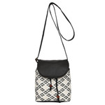 Women's Crossbody Black and White Diamond Print 
