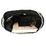 Women's Crossbody Black and White Diamond Print 