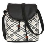 Women's Crossbody Black and White Diamond Print 