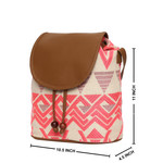 Women's Crossbody Cream and Coral Boho Print  Women's Crossbody Cream and Coral Boho Print