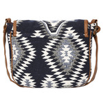 Women's Crossbody Black Aztec Textured Bag 