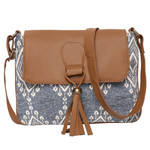Women's Crossbody Cedar Gray Boho Print w/Tassel