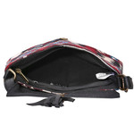 Women's Crossbody Multicolored Red Aztec Print w/Tassel