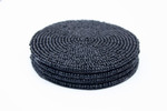 Stack of Rangeene Handmade Beaded Circle Black  Coaster 