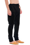 Mens Traditional Indian Churidar Pants - Black - Side Pose Right | In-Sattva 