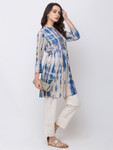 Ethnicity Blue and White Tie-Dye A-Line Short Kurta tunic with Buttoned Placket Ethnicity Blue and White Tie-Dye A-Line Short Kurta tunic with Buttoned Placket