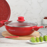 Wonderchef : Red Stir Fry Wok with Handles  Wonderchef : Red Stir Fry Wok with Handles
