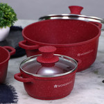  Wonderchef Granite Die-Cast Aluminum Non-Stick Casserole Set of 3 with Lids