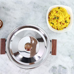 Wonderchef Ebony Hard Anodized PFOA-Free Handi Pot with Lid and Handles top view