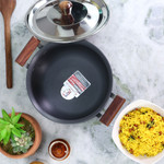 Wonderchef Ebony Hard Anodized PFOA-Free Handi Pot with Lid and Handles 