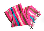 Multi-Colored Striped Plaid Scarf Stole | Folded