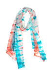 Peach and Blue Watercolor Pattern Scarf Stole | Standard View