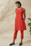 Women's Bohemian Classic 100% Cotton Handwoven Crimson Shift Dress Women's Bohemian Classic 100% Cotton Handwoven Crimson Shift Dress