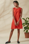 Women's Bohemian Classic 100% Cotton Handwoven Crimson Shift Dress Women's Bohemian Classic 100% Cotton Handwoven Crimson Shift Dress