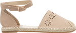 Jove Beige Flats with Flower Detail