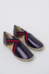 Jove Navy Patent Flat with Front Cross Strap