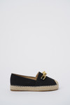 Jove Black Espadrille Loafer with Gold Chain