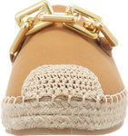 Jove Tan Espadrille Loafer with Gold Chain