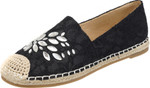 Jove Embellished Black Lace Espadrille Shoe