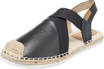 Jove Black Open-toe Espadrille Wedge