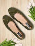 Jove Women's Green Ballerina Flat