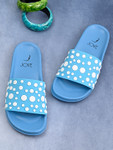 Jove Women's Light Blue Polkadot Sandals Jove Women's Light Blue Polkadot Sandals