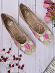 Jove Women's Pink and Gold Wedding Shoe Mojaris