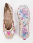 Jove Women's Pink and Gold Wedding Shoe Mojaris