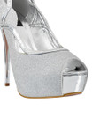 Jove Women's Peep Toe Stiletto Silver