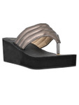 Jove Women's FlipFlop Wedge Gunmetal