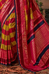 In-Sattva Women's Heritage Pochampally Ikkat Print Tribal Tussar Silk Saree; Ruby Red