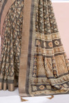 In-Sattva Women's Heritage Handloom Dola Silk Saree; Fossil Gray