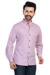 In-Sattva Men's Banded Sattva-Collar Pure Cotton Summer Button-Down Shirt; Coral Rose In-Sattva Men's Banded Sattva-Collar Pure Cotton Summer Button-Down Shirt; Coral Rose
