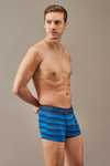 Men's Essentials - Luxe Premium Cotton Striped Trunks - Onyx Ocean
