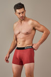 Men's Essentials - Vibrant Vibes Patterned Modal Trunks - Sangria Red