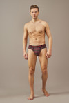 Men's Essentials - Luxe Premium Cotton Striped Briefs - Pack of 3 - Black, Red and Wine