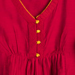 MOHR Women's Red Tunic Shirt with V-Neck and Full Length Sleeves Ì´Ì_ÌÎÌÌÎÌ¥ Detail MOHR Women's Red Tunic Shirt with V-Neck and Full Length Sleeves Ì´Ì_ÌÎÌÌÎÌ¥ Detail