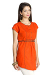 MOHR Women's Tunic with Cap Sleeves and Contrast Piping Ì´Ì_ÌÎÌÌÎÌ¥ Side MOHR Women's Tunic with Cap Sleeves and Contrast Piping Ì´Ì_ÌÎÌÌÎÌ¥ Side